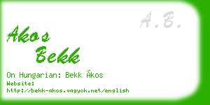 akos bekk business card